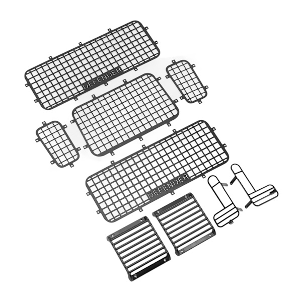 RC Metal Window Mesh Simulering Utsökt Förhindra repor RC Defender Window Guard för Traxxas TRX4 RC Cars