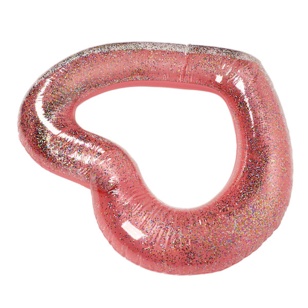 Rosegull Paljetter Hjerteform Blinkende Glitter Oppblåsbar Hjerte Poolring for Barn Voksne 120 cm/47,2 tommer