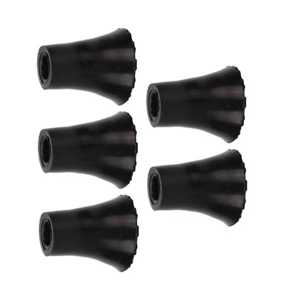 5 stk 19 mm Krykke Spidser Forhindrer Glidning Blød Forbedret Gummi Vandrestave Udskiftningsspids Sort