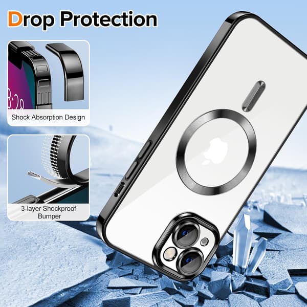 【NX】Compatible with iPhone 15 Case – Metallic Case with Magnetic Compatibility, Slim Design - Gold gold