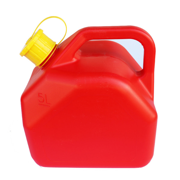 Gasburk 5L 1,3 gallon ABS läckagefri röd bärbar bensinbehållare med utloppsrör
