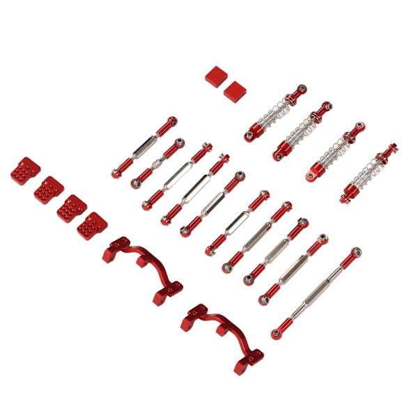 RC Car Upgrade Reservsats Aluminiumlegering Stötdämpare RC Car Pull Rod Kit för WPL C24 C14 C14K C24K RC Car Red