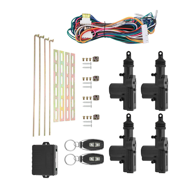Centrallåssats Fjärrkontroll Keyless Entry System 12V W/LED-indikator med 2 kontroller