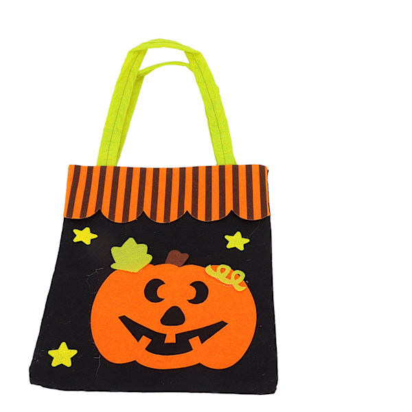 Halloween-kangaspussi NonWoven-kangas Temppu vai herkku Koti Juhlakoriste Säilytyspussi Käsilaukku (Kurpitsa)