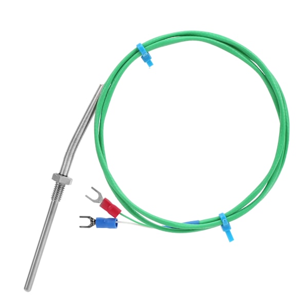 Termoelementsond av K-typ tvinnat par skärmad skruvtemperatursensor 0‑200℃ Grön M6x50mm3meter