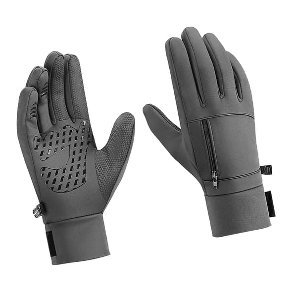 Varm Handsker Polyester Vindtætte Split Finger Touch Screen Vinterhandsker til Løb Vandreture Grå
