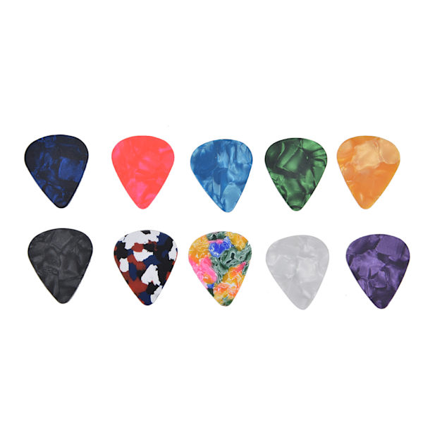 10 st Guitar Picks Boost Bass Bärbar Färgglad Retro Cosmic Star Sky Pattern Gitarr Pick för bas Banjo Ukulele 0,46 mm Silver Box