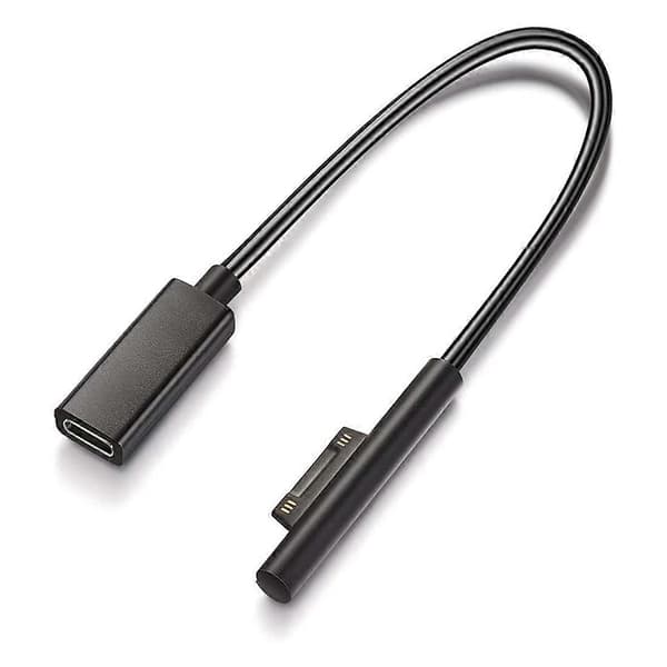 For SURFACE Connect til USB-C ladekabel kompatibel for SURFACE Pro7 Go2 Pro6 5/4/3 Laptop1/2/3 og for SURFACE Book Black