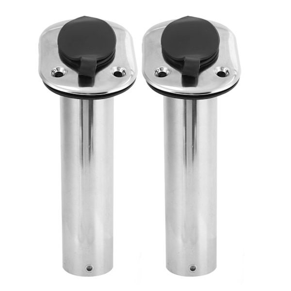 2 stk Båt Fiske Stang Holder 9 tommer Flush Mount 316 Rustfritt Stål UV PCV Liner med Lopp 30° for Yacht