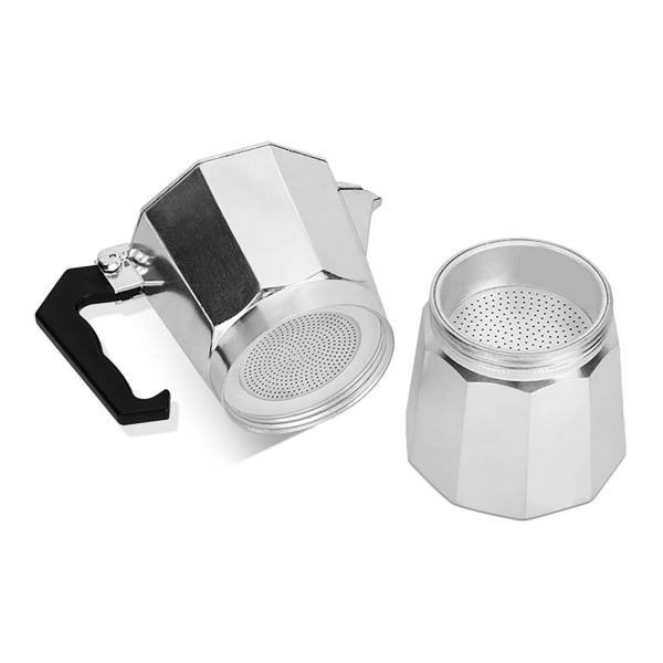 3 kopper 150 ml Moka Kaffemaskine Aluminiumlegering Oktangonal Bærbar Moka Komfur til Gas Elektrisk Glaskeramik Moka Pot