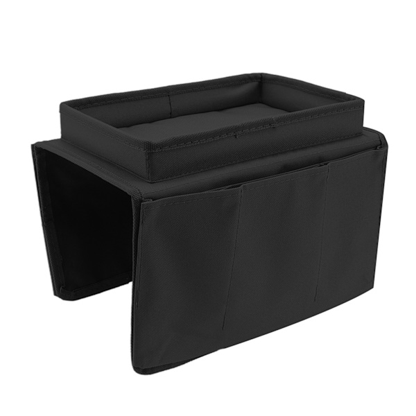 Sofa Bakke Armlæn Opbevaringsholder Bord 600D Oxford stof sidelommer til sofa Sort
