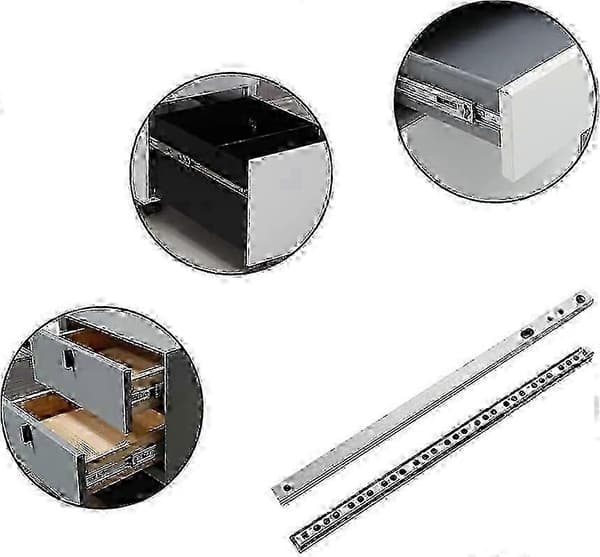 17 mm kulelagerskinner 310 mm lengde for møbler 1 par (2 stk)