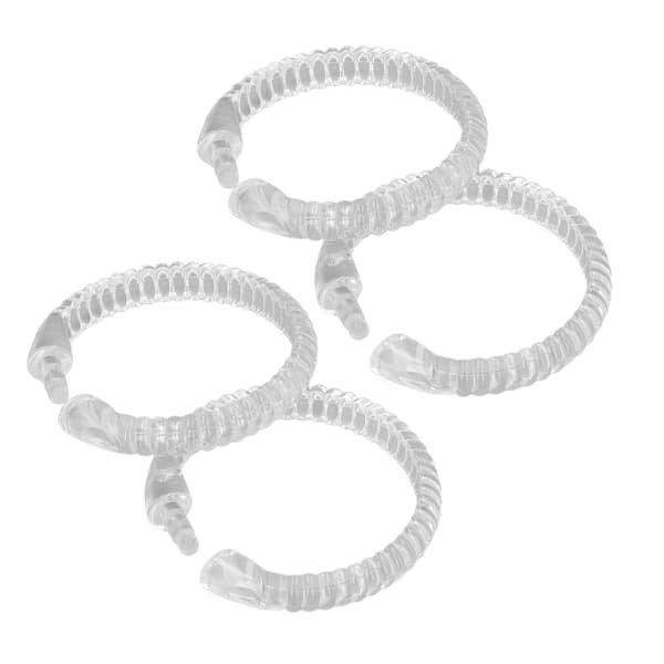 24st Gardinringar ABS Transparent O Form Duschgardinkrokar Kompatibel med Badrumsduschstång