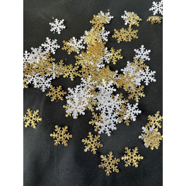 1 sett Snowflake Confetti Bryllup Snowflake Confetti Bryllupsfest Dekorativ konfetti julepynt golden