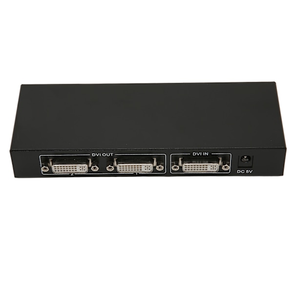DVI Splitter 1 in 2 Out Stöd 30 36-bitars färg 4K förlustfri överföring Dubbla bildskärmar Distributionsduplikator 100‑240V EU-kontakt