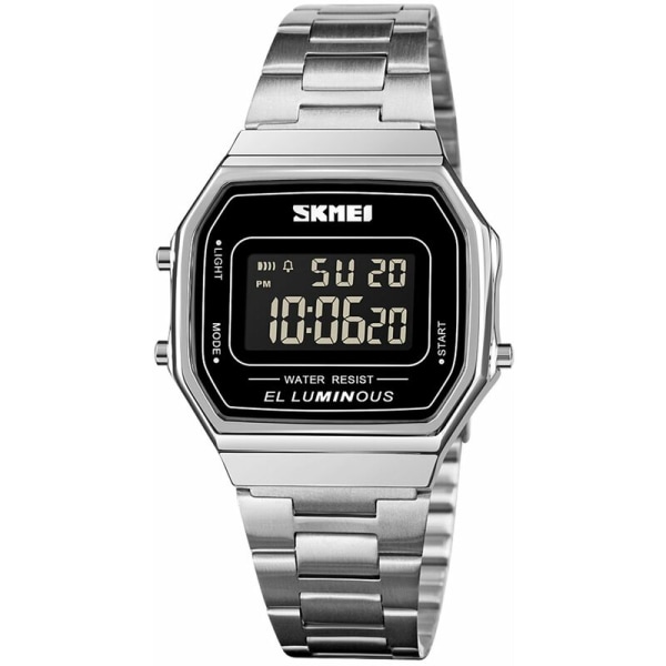 SKMEI Professional Digital Watch 3ATM vattentät watch för män, 1647 silver