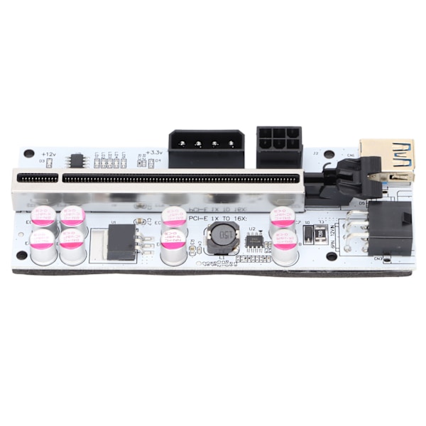 PCIE Riser-sovitin kortti 8 kondensaattoria 6PIN-liitäntä Vakaampi signaali Hyvä yhteys PCI E Riser Express-kaapeli