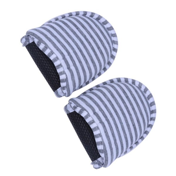 Resor Bärbara Vikbara Återanvändbara inomhus mjuka anti-halk tofflor i bomull (MWomen Grey Stripes)