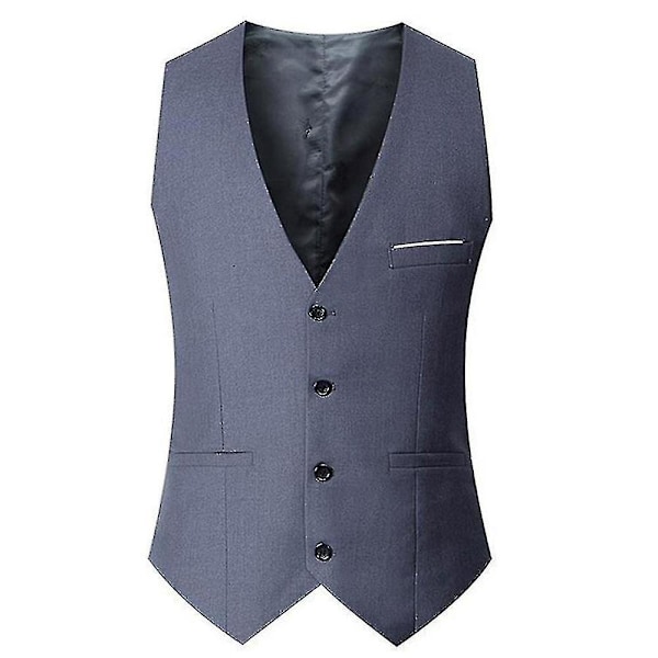 Herre Slim Fit Dressvest for Business, Bryllup, Formelle eller Uformelle Anledninger - Grå - Plus Størrelse 4XL