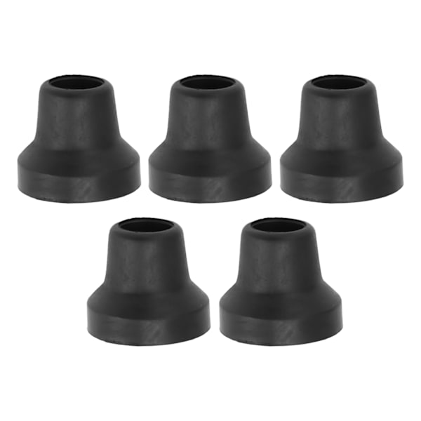 5 stk Medicinske Krykketoppe 16 mm udskiftningskrykketoppe med metalpakninger til krykker Sort