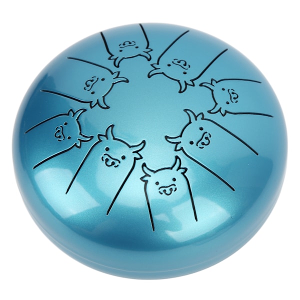 Tongue Drum 5.5in 8 Notes Chakra Tank Alloy Animal Pattern Percussion Instrument
