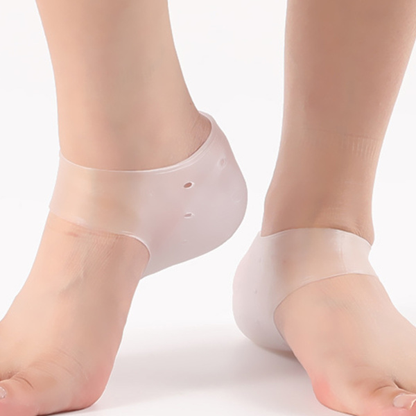Dold Höjd Öka Innersulor Fotbädd Enhancers Öka Hälkudde Transparent Silikon Heel Lift Pad Universal 0.6in