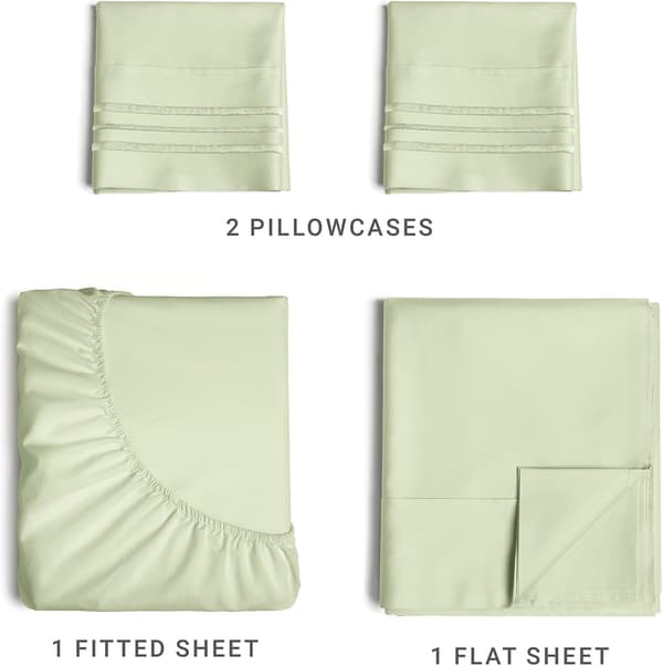 4-delat Set Queen Size Lakanset - Andningsbart & Kylande Lakan -