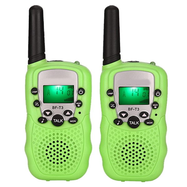 2 st/set Barnleksaker 22 Kanal Walkie Talkies Radio UHF Lång Räckvidd Handhållen Transceiver Grön