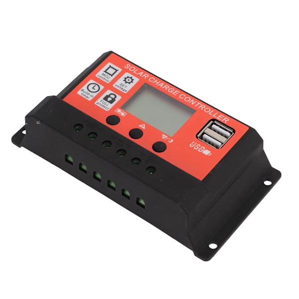 PWM Auto Solcellsladdningsregulator LCD-display Dubbla USB Solpanelregulator 12V/24V20A