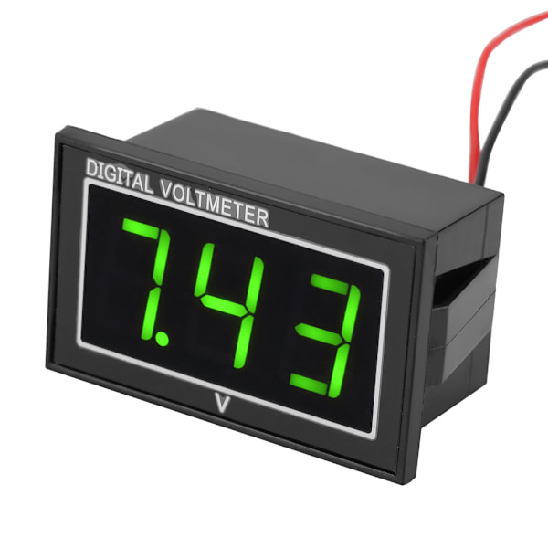 1. digital 0,56 tommers LED-skjerm vanntett voltmeter DC-spenningsmåler (5-130V, grønn)