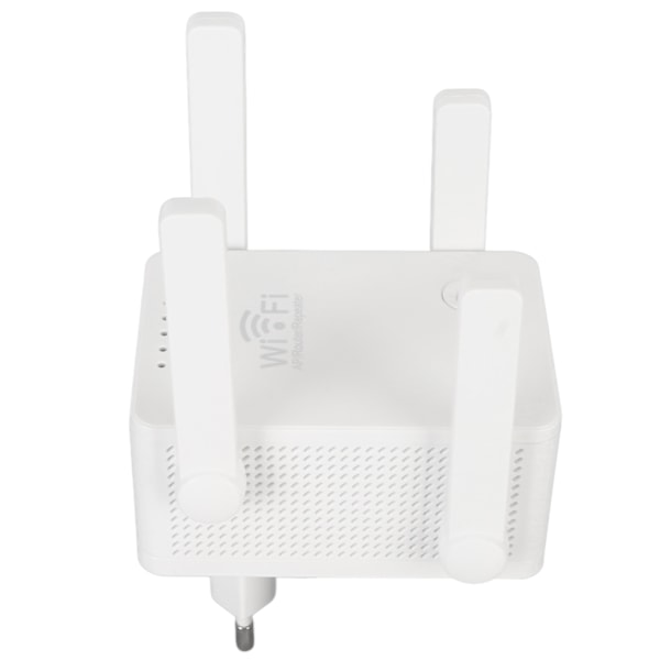 Internet Booster 4 Antenner AP Router Relætilstand Indikatorlampe Automatisk Parring WiFi Signalforstærker til hjem 100‑240V EU-stik