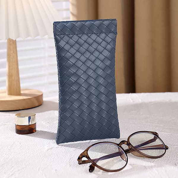 Vevd brilleetui Brilleveske Solbrilleboks Briller Blå Blue onesize
