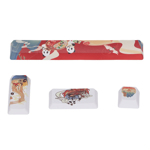 4 st Custom Keycaps DIY Hot Pot Panda Mönster Personlig Ersättning Keycap för Universal Mechanical Keyboards