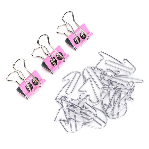 15 st Binder Clips + 45 st Gem Set Kontorsmaterial Skolmaterial Fixeringsverktyg