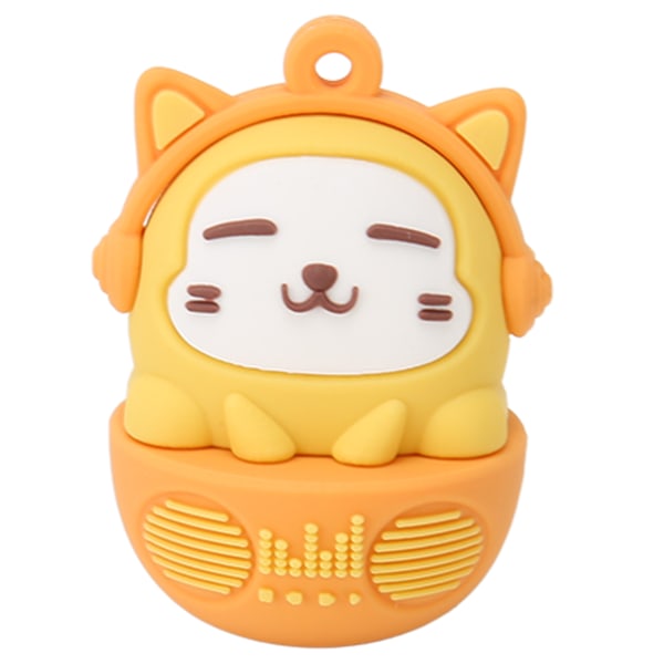 Cartoon Flash Drive PVC USB2.0 Kattmönster Plug and Play Stötsäker U-Disk för Telefon Laptop Saffran 32g