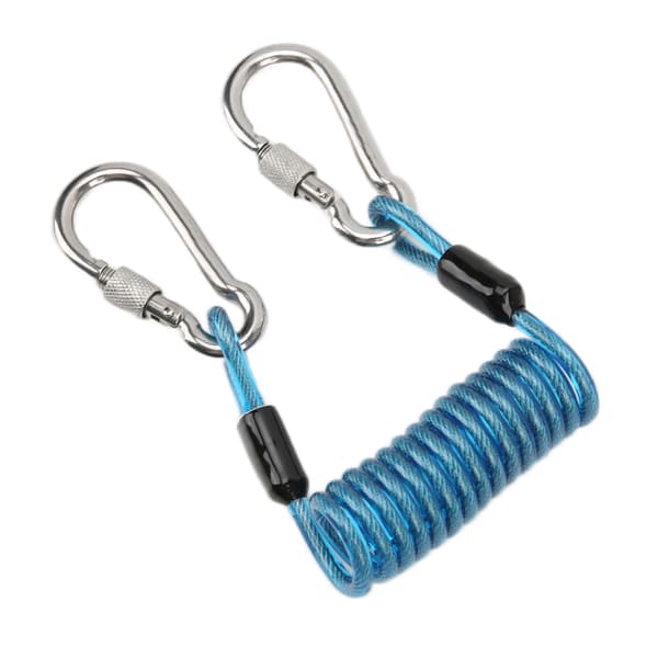 【NX】KEEP Diving Spring Rope Quick Release Diving Anti Lost Rope med spenner i rustfritt stål, blå