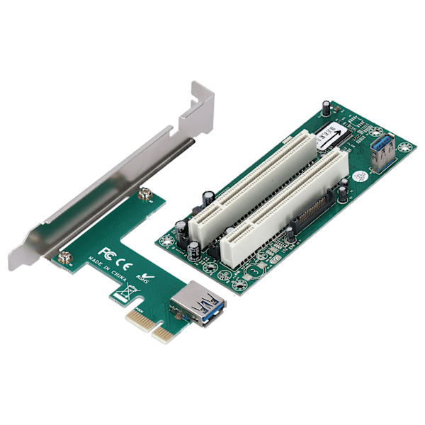 ST46 Mini PCIE X1 - Dual PCI Riser -kortti Laajennuskorttien Muunnin USB 3.0 -porttikaapelilla