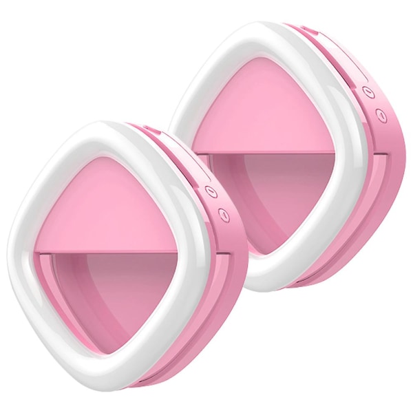 Selfie Light Mobiltelefon, Led Ring Light, 3 lysstyrkeniveauer Pink