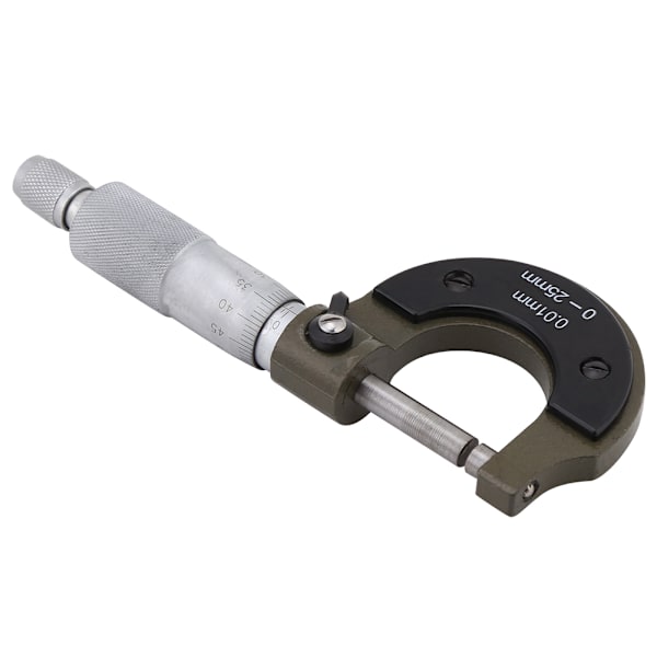 1 st hög precision utvändig mikrometer tjockleksmätare 0-25 mm mätområde