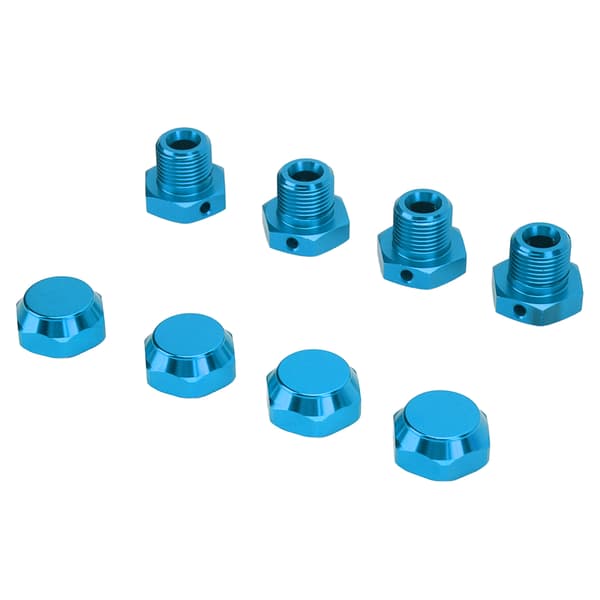 4 stk. RC Hjul Hex Koblingssæt Professionel Aluminiumlegering Hjul Hex Nav Adapter til ARRMA 1/8 RC Bil Blå