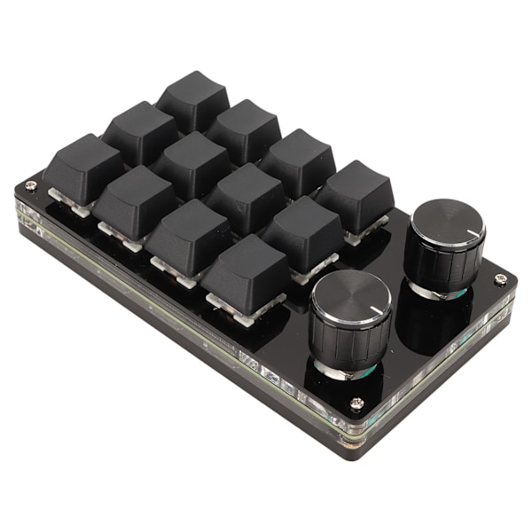 Minitangentbord 12 tangenter 2 knoppar Blå Switch RGB Bakgrundsbelyst Plug and Play Programmerbar knappsats för Gaming Office Media
