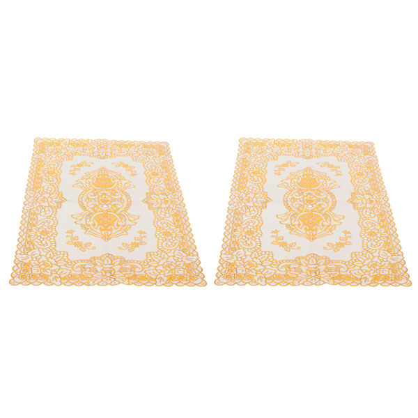 2ST 30cmx45cm PVC Bordsmatta Guld Bordstabletter Koppunderlägg Pad Kök Bröllopsdekoration Stil 3