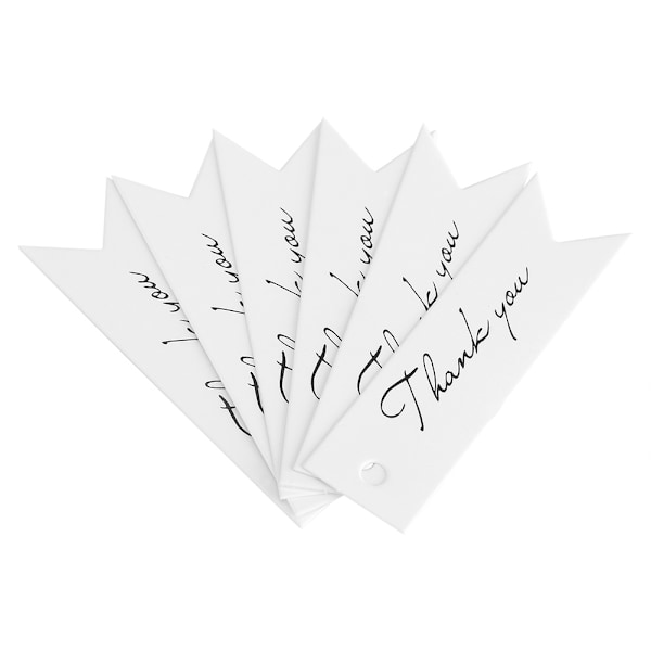 100 st/lot Kraftpapper Hang Tag Presentetikett Tag Thankful Message Card (Vit)