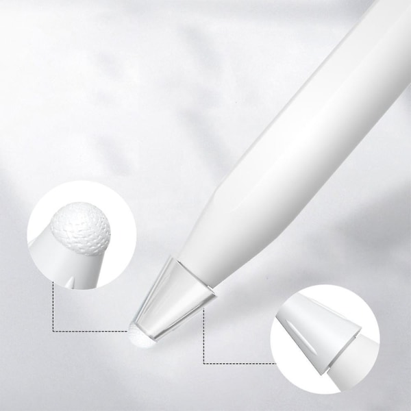 4 stk. Tip Cover Skrivebeskytter Fibercover Støjfri Kompatibel med Apple Pencil 1. Gen/2. Gen transparent