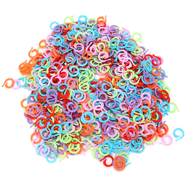 1000 st stygnmarkör Plast Färgglad Slitstark Stickad Räkning Delad Ring för stickning DIY CraftLarge