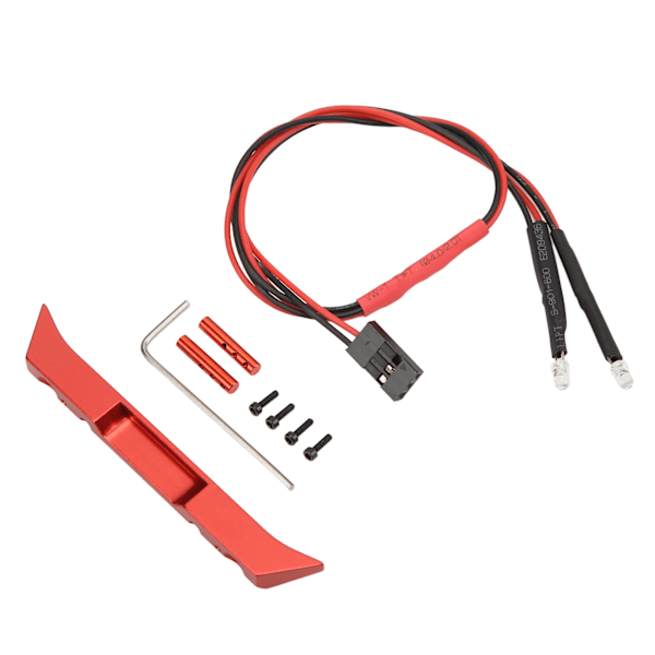 Bakre stötfångare i aluminiumlegering med LED-lampa RC-biluppgraderingsdelar för Axial SCX24 AXI00001 1/24 fjärrstyrd bil Röd