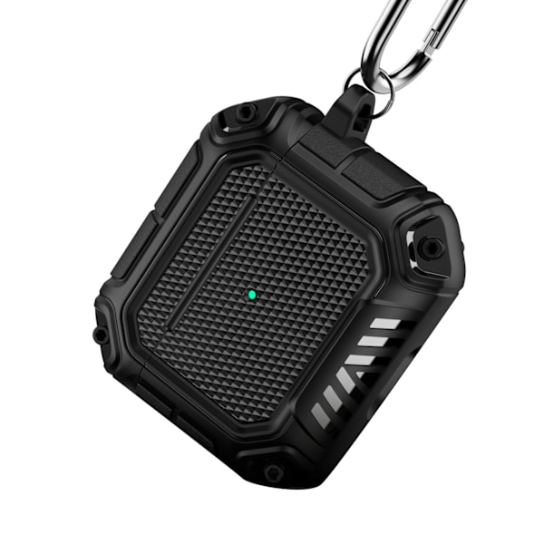 Hörlursskydd TPU Fodral Anti-Lost med Karbinhake för IOS Earbuds 3 Svart
