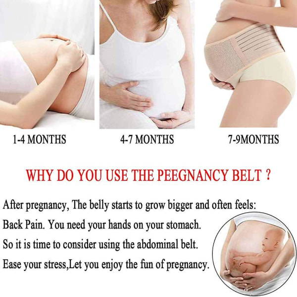 Graviditetsstøttebælte, mavebælte Graviditetsbælte, mavebånd, støtter taljen Black L