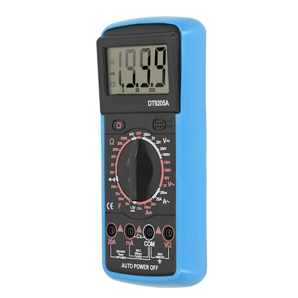 Smart digital multimeter LCD-skärm Multifunktionell kretsdetektionsmätare för hushållsblå