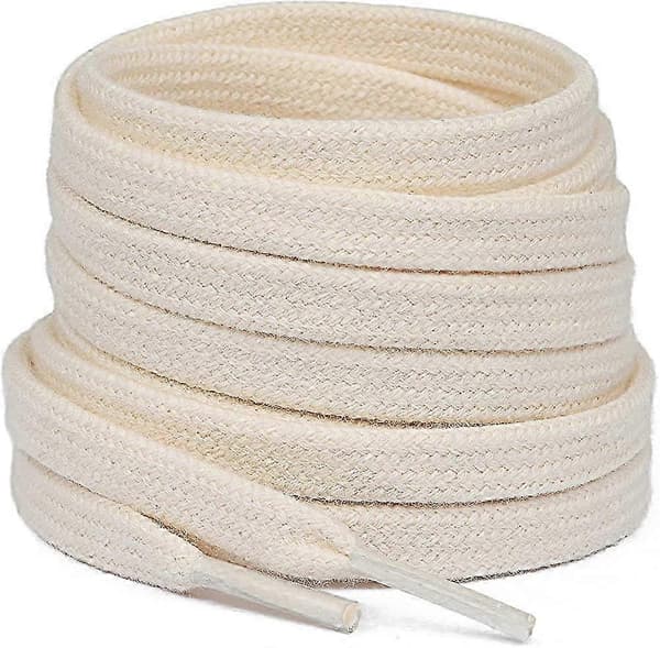 par flade snørebånd lavet af 100 % bomuld. 8 mm brede, rivefaste snørebånd
